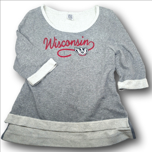 Women's Pro Edge Sweatshirt Size L Gray Wisconsin Badger